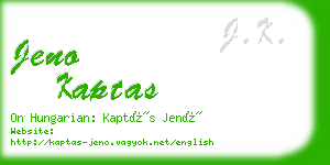 jeno kaptas business card